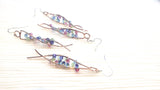 DNA Strand Double Helix Long Crystal Earrings by Alexa Martha Designs
