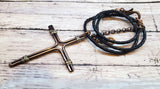 Handmade Copper and Silver Wire Cross Necklace for men by Alexa Martha Designs