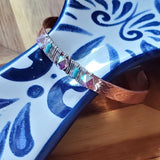 Crystal Spike Bead Copper Cuff by Alexa Martha Designs