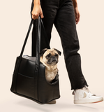 PupTote™ 3-in-1 Faux Leather Dog Carrier Bag - Black