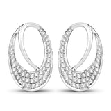 0.64 Carat Genuine White Diamond 14K White Gold Earrings (E-F-G Color, SI Clarity)