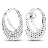 0.64 Carat Genuine White Diamond 14K White Gold Earrings (E-F-G Color, SI Clarity)
