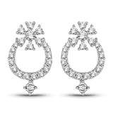 0.48 Carat Genuine White Diamond 14K White Gold Earrings (G-H Color, SI1-SI2 Clarity)
