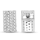 0.72 Carat Genuine White Diamond 14K White Gold Earrings (E-F Color, SI Clarity)