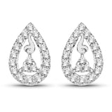 0.39 Carat Genuine White Diamond 14K White Gold Earrings (G-H Color, SI1-SI2 Clarity)