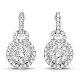 0.60 Carat Genuine White Diamond 14K White Gold Earrings (G-H Color, SI1-SI2 Clarity)