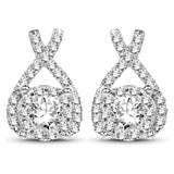 0.86 Carat Genuine White Diamond 14K White Gold Earrings (G-H Color, SI1-SI2 Clarity)