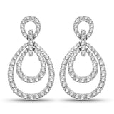 0.76 Carat Genuine White Diamond 14K White Gold Earrings (E-F Color, SI Clarity)
