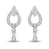 0.34 Carat Genuine White Diamond 14K White Gold Earrings (G-H Color, SI1-SI2 Clarity)