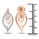 0.41 Carat Genuine White Diamond 14K Rose Gold Earrings (G-H Color, SI1-SI2 Clarity)