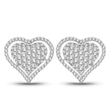 1.26 Carat Genuine White Diamond 14K White Gold Earrings (G-H Color, SI1-SI2 Clarity)