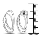 0.41 Carat Genuine White Diamond 14K White Gold Earrings (F-G Color, SI Clarity)