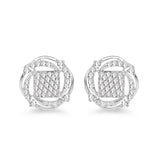 0.72 Carat Genuine White Diamond 14K White Gold Earrings (G-H Color, SI1-SI2 Clarity)