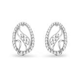 0.43 Carat Genuine White Diamond 14K White Gold Earrings (E-F-G Color, SI Clarity)