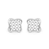0.24 Carat Genuine White Diamond 14K White Gold Earrings (E-F Color, SI Clarity)