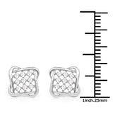 0.24 Carat Genuine White Diamond 14K White Gold Earrings (E-F Color, SI Clarity)