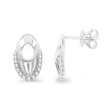 0.23 Carat Genuine White Diamond 14K White Gold Earrings (F-G Color, SI Clarity)