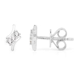 0.05 Carat Genuine White Diamond 14K White Gold Earrings (G-H Color, SI1-SI2 Clarity)