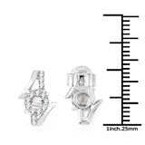 0.45 Carat Genuine White Diamond 14K White Gold Earrings (G-H Color, SI1-SI2 Clarity)