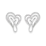 0.56 Carat Genuine White Diamond 14K White Gold Earrings (G-H Color, SI1-SI2 Clarity)