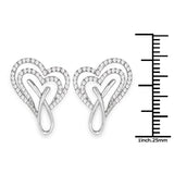 0.56 Carat Genuine White Diamond 14K White Gold Earrings (G-H Color, SI1-SI2 Clarity)