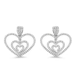 0.68 Carat Genuine White Diamond 14K White Gold Earrings (E-F Color, SI-I1 Clarity)