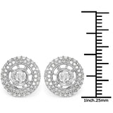 0.66 Carat Genuine White Diamond 14K White Gold Earrings (E-F Color, SI Clarity)