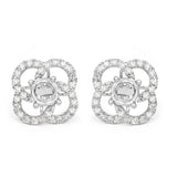 0.74 Carat Genuine White Diamond 14K White Gold Earrings (E-F Color, SI Clarity)