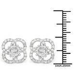 0.74 Carat Genuine White Diamond 14K White Gold Earrings (E-F Color, SI Clarity)