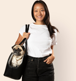 PupTote™ 3-in-1 Faux Leather Dog Carrier Bag - Black