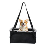 Small Dog Car Seat with Harness Center Console Pet Booster Seat Travel Car Seat with Side Pocket Cotton Velvet Cushion for Dogs Cats Up to 9LBS