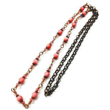 24-Inch Copper Peach Pearl Crystal Wire Wrapped Necklace by Alexa Martha Designs