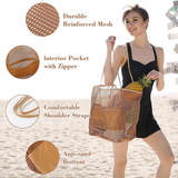 Coastal Drift Summer Mesh Foldable Carryall