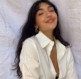 Silver Drop Gem Earring by Short & Suite