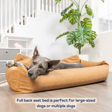 PupProtector™ Faux Leather Memory Foam Dog Car Bed - Camel