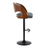 Pino - Mid Century Modern Adjustable Barstool With Swivel With Rounded T Footrest (Set of 2) by Couch.com