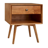 Mid-Century Modern Single Drawer Solid Wood Nightstand by Couch.com