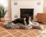 PupRug by Paw.com™ Faux Fur Orthopedic Dog Bed - Curve Charcoal Grey