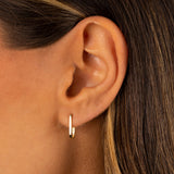 Solid Thin U-Shape Huggie Earring 14K by By Adina Eden