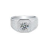 3.0 Carats VVS1 Moissanite Diamond Fully Iced Out Men's Ring Rings 