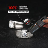 3.0 Carats VVS1 Moissanite Diamond Fully Iced Out Men's Ring Rings 