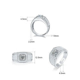 3.0 Carats VVS1 Moissanite Diamond Fully Iced Out Men's Ring Rings 