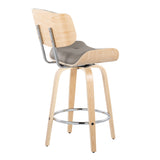 Lombardi - Mid Century Modern Fixed Height Counter Stool With Swivel With Round Footrest (Set of 2) by Couch.com