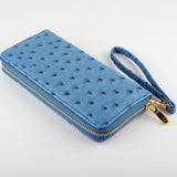 Faux Ostrich Leather Wristlet Clutch in Several Colors