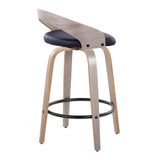 Grotto - Mid Century Modern Fixed Height Counter Stool With Swivel With Round Footrest (Set of 2) by Couch.com