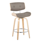 Lombardi - Mid Century Modern Fixed Height Counter Stool With Swivel With Round Footrest (Set of 2) by Couch.com