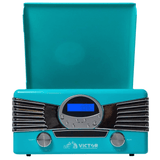Victor Diner 7-in-1 Turntable Music Center Turquoise - Refurbished