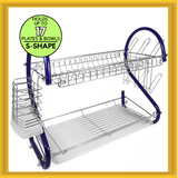 Better Chef 16" 2-Level Colored-Chrome-Plated S-Shaped Dish Rack