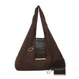 Vintage Fold Nylon Tote With Keychain Charm Eco-Friendly Folding Shoulder Bag