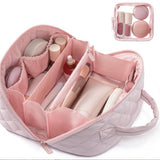 Quilted and Puffy 2PC Cosmetic and Jewelry Organizer With Toiletry Bag